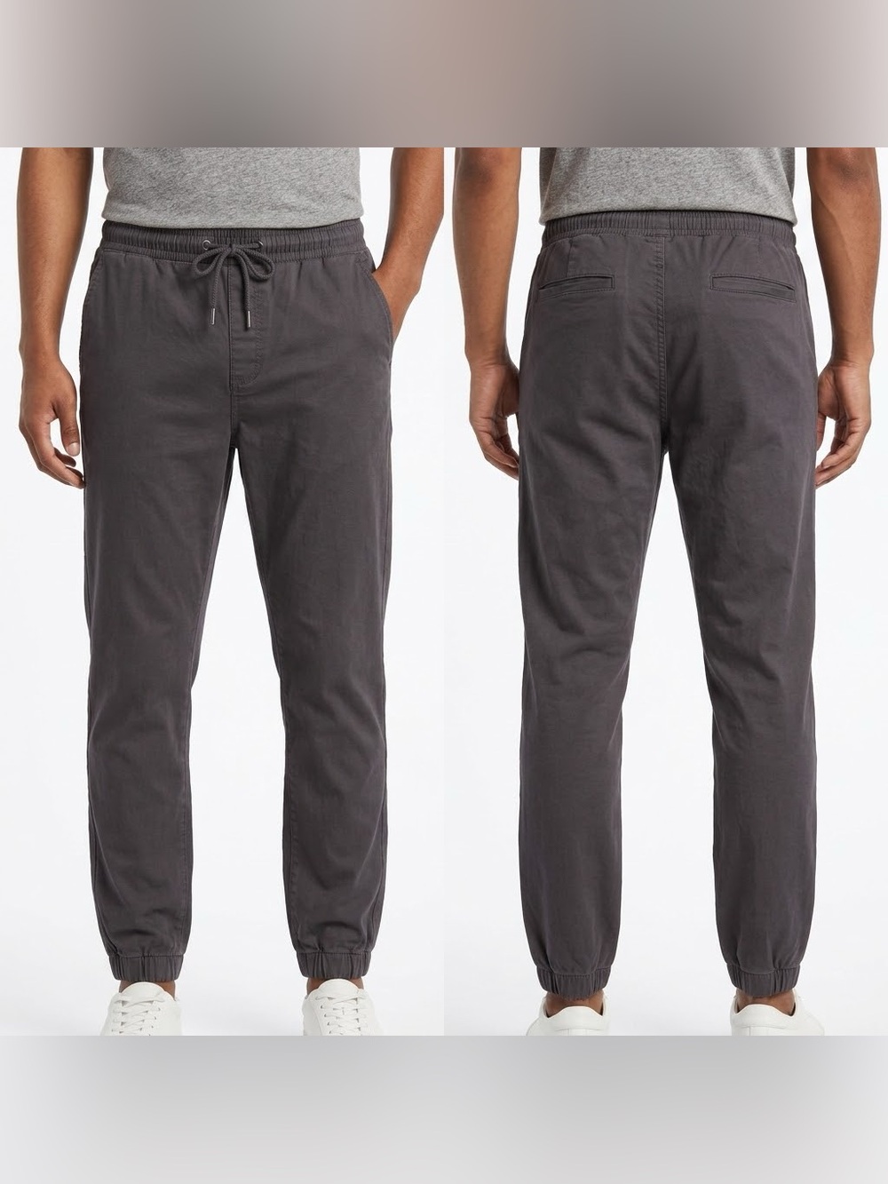 DIKOTOMY & CO Charcoal Gray Knit Jogger Pants Mens XL Drawstring Elastic Waist